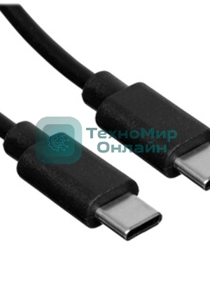 Кабель Rexant Type-C – Type-C, 3A, 60Вт, 1м, в черной нейлоновой оплетке