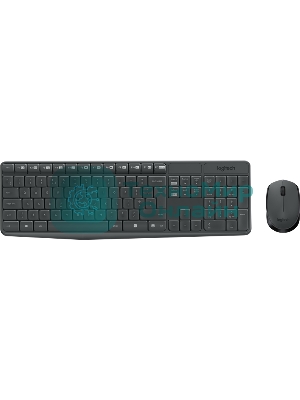 Комплект клавиатура+мышь Logitech MK235 беспроводной, USB, 1000 DPI, серый