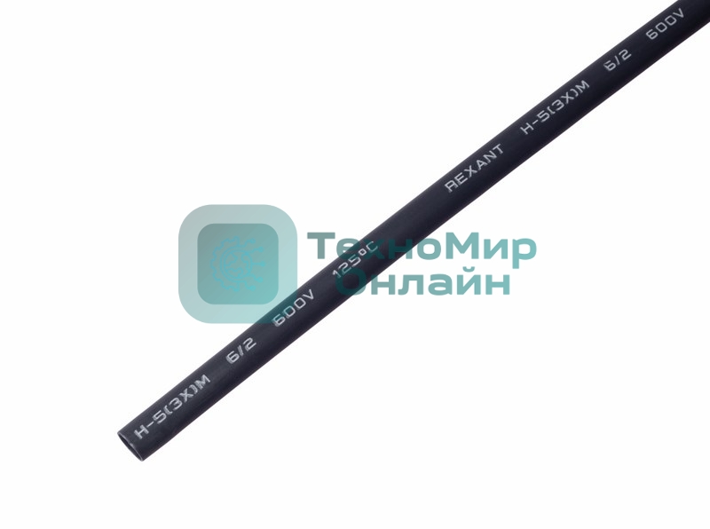 Трубка термоусадочная Rexant 6.0/2.0 1м с клеев. подсл. черный