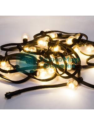 Гирлянда Neon-night LED Galaxy Bulb String 10м, черный каучук, 30 лампx6 LED теплый белый, влагостойкая IP65