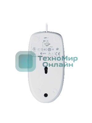 Мышь проводная Logitech M100 белый, 1000 dpi, USB, кнопки - 3
