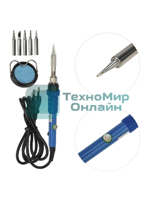 Паяльник Rexant, подставка, набор из 5 жал, керамический нагреватель, 220-480 °C, 220 В/60 Вт