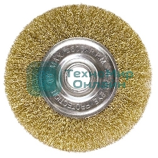 Щетка Matrix для УШМ, 200 мм, посадка 22,2 мм, плоская, латунированная витая проволока