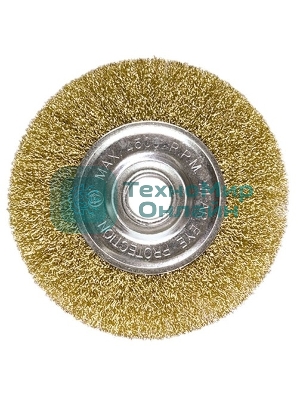 Щетка Matrix для УШМ, 200 мм, посадка 22,2 мм, плоская, латунированная витая проволока