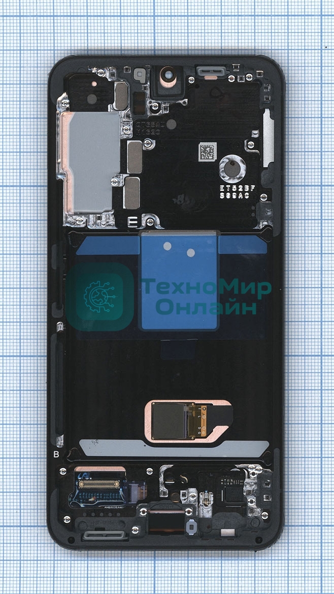 Дисплея для Samsung Galaxy S22 SM-S901B в сборе с тачскрином ServicePack, серый (GH82-27520E)