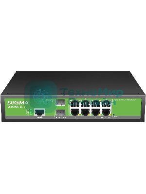 Коммутатор Digma DSW708G-2S-T (L2+) 8x1 Гбит/с 2SFP управляемый