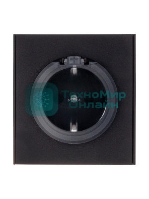 Розетка Kranz STRONG 1-ая с/з с/у, со шторками и крышкой 16А антрацит