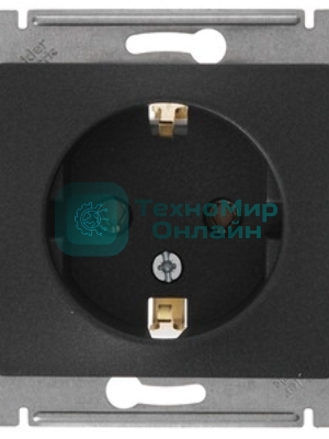 Механизм розетки 1-м Glossa 16А с заземл. антрацит SchE GSL000743