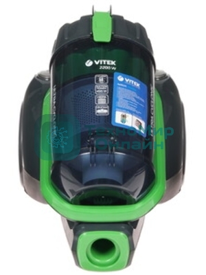 Пылесос Vitek VT-8130 черный/зеленый, 450/2200 Вт, уборка сухая, пылесборник контейнер 3,5 л