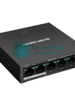 Коммутатор настольный Mercusys MS105GP с 5 гигабитными портами (4 порта PoE+)