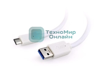 Кабель USB Cablexpert CCP-USB3-AMCM-1M-W, USB3.0 AM/USB Type-C, 1м, белый, пакет