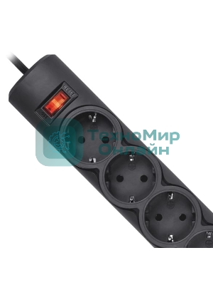 Сетевой фильтр Defender DFS 151 1.8 m, 6 розеток, черный