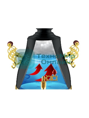 Самовар Centek CT-0092 B (черн+рисунок+золото), 4.0л, 2300 Вт, поддерж.t + LED индикатор