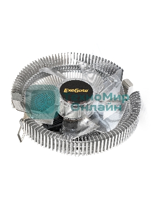 Кулер для процессора ExeGate Wizard EE91-PWM.BLUE серебристый, 90 мм, алюминий, 2400 об/мин, 24 дБ, 4 pin, 75 Вт, 50 мм
