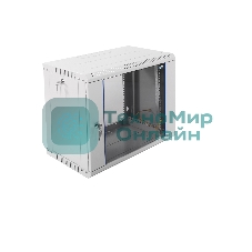 Шкаф телеком. настенный разборный 9U (600х350) дверь стекло, черный (ШРН-Э-9.350-9005)