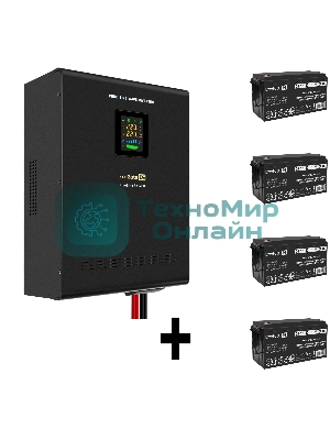 Комплект источника бесперебойного питания Exegate EX296004RUS + батарея 150Aч EX282990RUS 4шт ExeGate FineSine SX-5000.LCD.AVR.2SH.T + батарея ExeGate DT 12150 (12В, 150Ач) 4шт