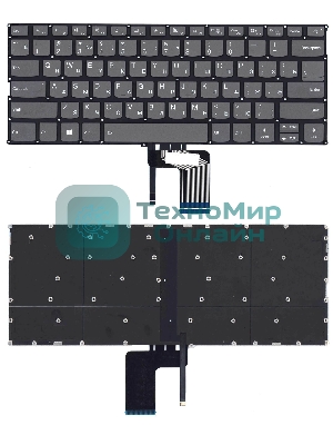 Клавиатура для ноутбука Lenovo Ideapad 720S-14IKB черная с подсветкой
