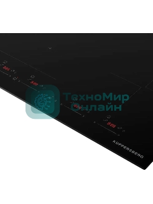Варочная панель Kuppersberg ICI 616 60 см, индукция, High-Tech, inverter, прямой край, 9 уровней мощности, бустер, Stop and Go, Bridge zone, автоматическое отключение, таймер, индикатор остаточного тепла, сенсорное/слайдерное управление, черный