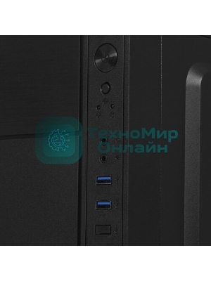 Компьютерный корпус с блоком питания 450Вт. Сase Forza mATX, 450W, 2xUSB 3.0, Black, w/o FAN, 12 см fan PSU, power cord