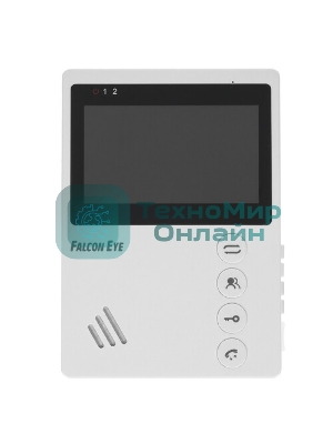 Видеодомофон Falcon Eye VISTA цветной, подключение 2-х вызывных панелей, без трубки (Hands Free), управление электрозамком, цвет корпуса: белый, нап