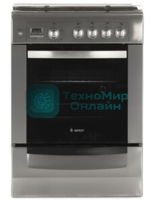 Плита газовая Gefest ПГ 6100-04 0004 серебристый, конфорок 4 шт, духовка 52 л, 60 см x 85 см x 60 см