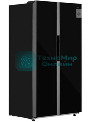 Холодильник Maunfeld MFF177NFB Slim Inverter черный двухкамерный 352/198л морозилка слева, No Frost, Side by Side