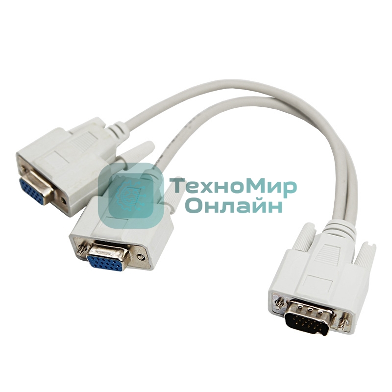 Переходник штекер Rexant VGA - 2 гнезда VGA, провод