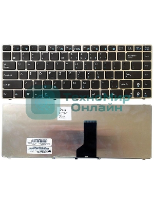 Клавиатура для ноутбука Asus UL30 K42 черная с серебристой рамкой