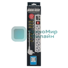 Сетевой фильтр Powercube SPG-B-10-WHITE 3 м, 5 розеток, белый, коробка