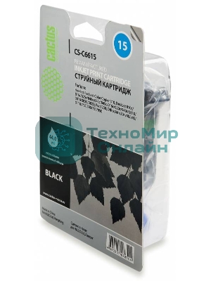 Картридж струйный Cactus CS-C6615 черный (42 мл) для №15 HP DJ 810c/816c/825c/840c/843c/845c