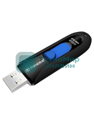 Флешка USB Transcend JetFlash 790 (TS64GJF790K), 64 Gb, USB 3.0, R/W 90/40, черный/синий