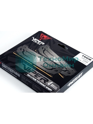 Оперативная память Patriot Viper Steel, DDR4, 16GB (2x8 GB), 3733 MHz, CL17, DIMM, радиатор, черный