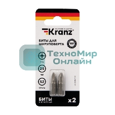 Бита для шуруповерта Kranz PH2х25 мм (2 шт./уп.)