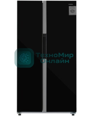 Холодильник Maunfeld MFF177NFB Slim Inverter черный двухкамерный 352/198л морозилка слева, No Frost, Side by Side