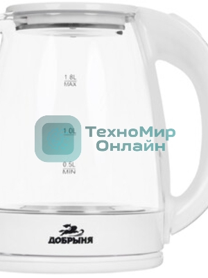 Чайник Добрыня DO-1254W белый, 1.8 л, 1.8кВт