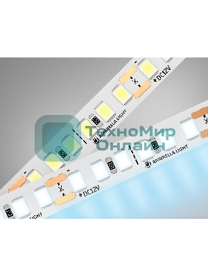 Светодиодная лента Ambrella light GS1313 2835 180Led/ 14.4W m/ 12V IP20 6500K/ 5000*10*1.2mm (2 конт.)