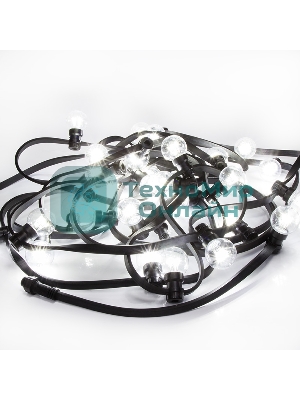 Гирлянда Neon-night LED Galaxy Bulb String 10м, черный каучук, 30 лампx6 LED белый, влагостойкая IP65