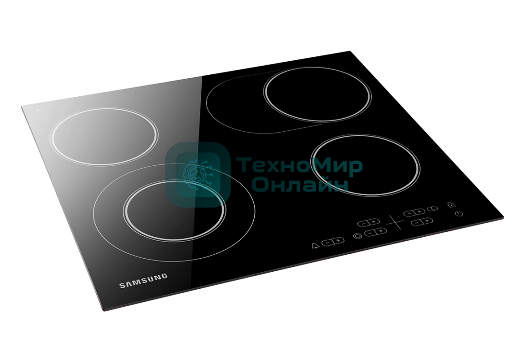Встраиваемая электрическая варочная панель Samsung NZ64T3516AK/WT, 55 х 575 х 505 мм, стеклокерамика, скошенный край, черный