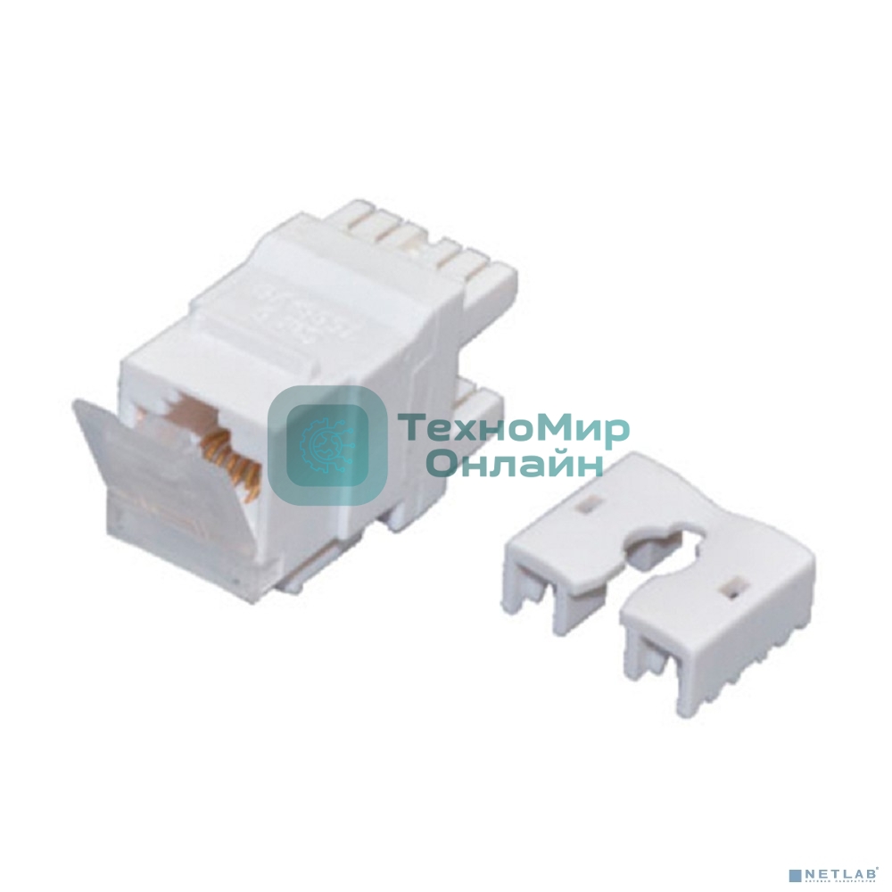 Модуль Keystone Rexant Jack RJ-45(8P8C), UTP, CAT 6, тип 180 градусов, с пылезащитной шторкой, белый PRO