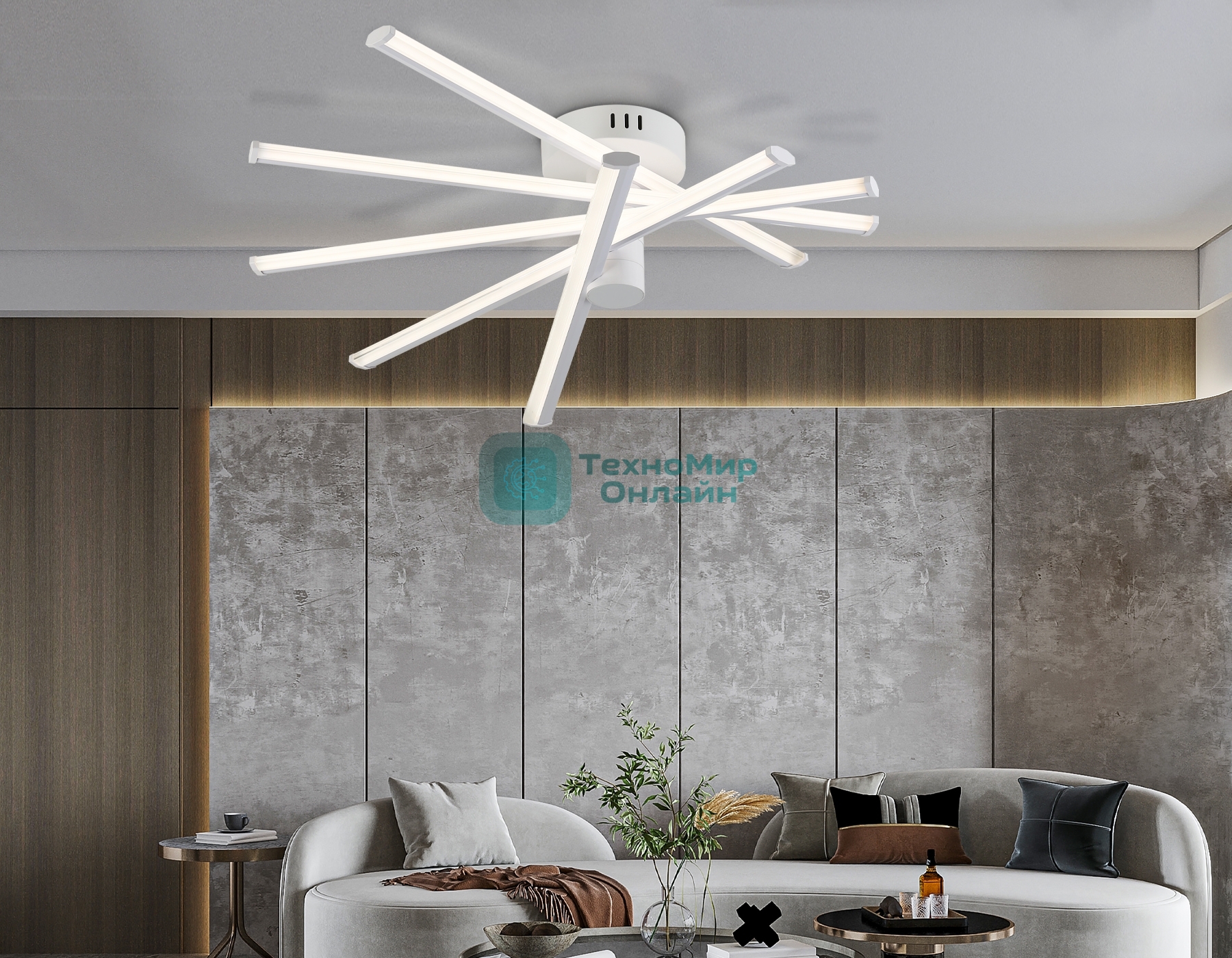 Потолочный светодиодный светильник Ambrella light FL6221 WH белый 70W 3000K-6400K 605*605*170 (ПДУ ИК)