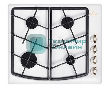 Газовая варочная панель Gefest СН 1211 К82/4 газовые конфорки переключатели поворотные электроподжиг независимая установка габариты (ШхГ) 59x51 см