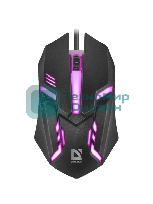 Мышь проводная Defender Cyber MB-560L черный, 1200 dpi, USB, кнопки - 3