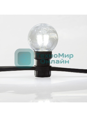 Гирлянда Neon-night LED Galaxy Bulb String 10м, черный каучук, 30 лампx6 LED белый, влагостойкая IP65