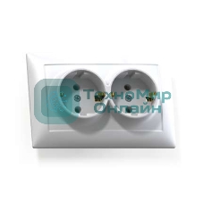 Розетка Кунцево-Электро 2-м СП Селена РС16-372 с заземл. белый