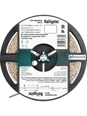 Лента светодиодная Navigator NLS-5050CW60-14.4-IP20-12V R5 14.4Вт/м (уп.5м)