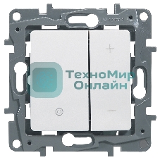 Светорегулятор нажимной 400Вт, бел. ETIKA Светорегулятор нажимной 400Вт, бел.