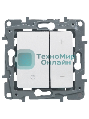 Светорегулятор нажимной 400Вт, бел. ETIKA Светорегулятор нажимной 400Вт, бел.