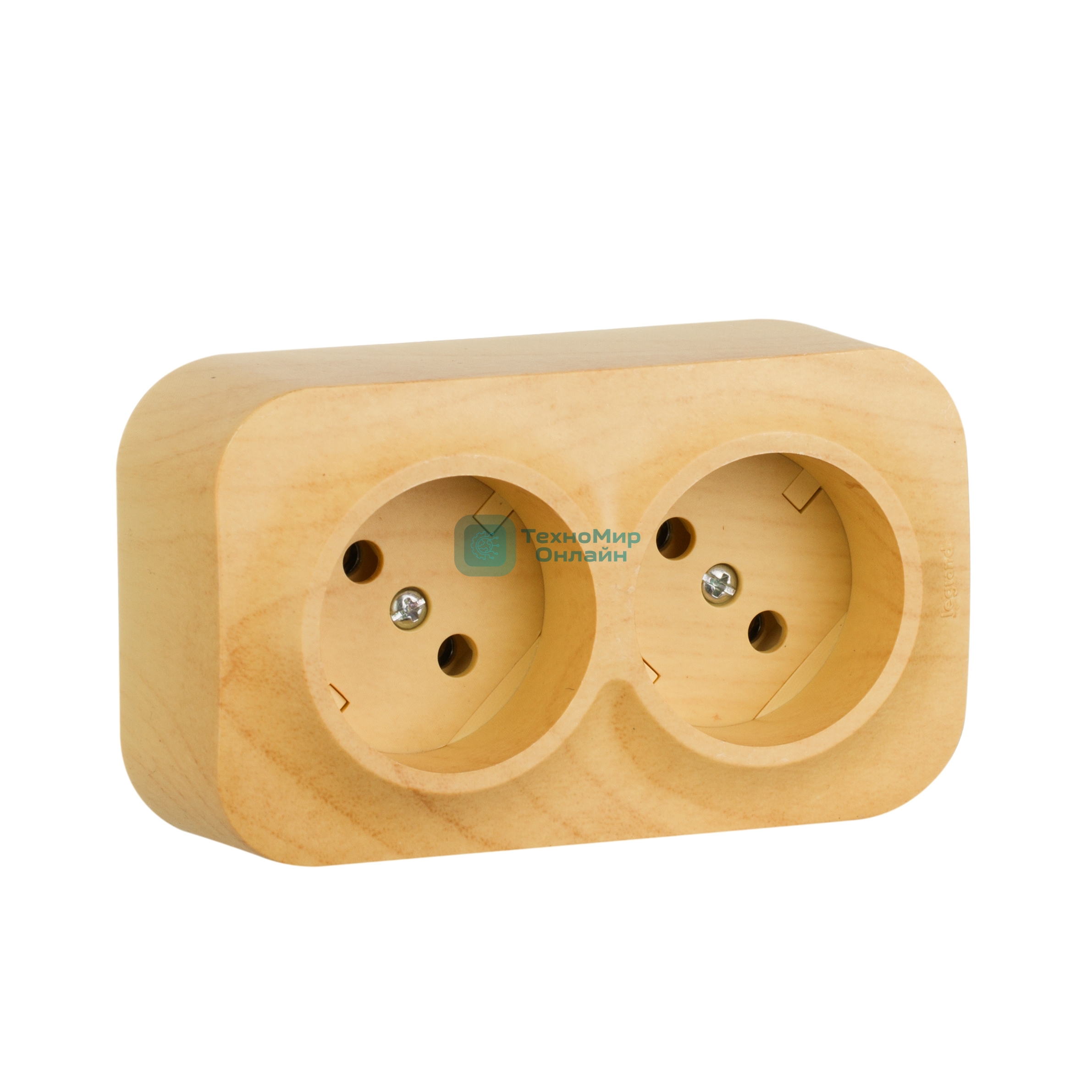 Блок розеток Quteo с предварительным подключением 2x2К без шторок, 16A, 250 В, IP 20, Дерево