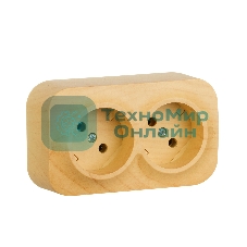 Блок розеток Quteo с предварительным подключением 2x2К без шторок, 16A, 250 В, IP 20, Дерево