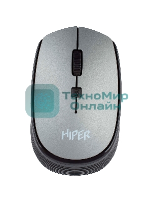 Мышь беспроводная HIPER HOMW-081 серый, 1600 dpi, радиоканал, USB, кнопки - 4